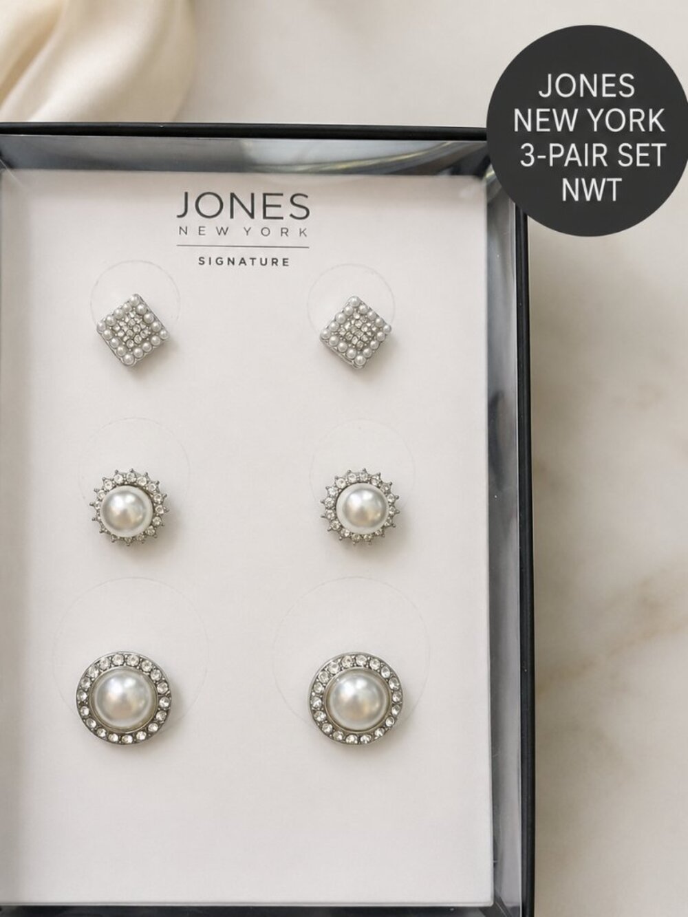 NWT | Jones New York | New in Box Signature 3 Pair Stud Earring Set